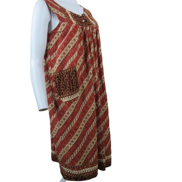 Vintage Handmade Hawaiian House Patio Dress Muumuu M Sleeveless Knee Length - Picture 7 of 10